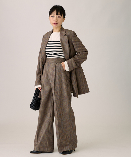 journal standard L'essage（ジャーナルスタンダードレサージュ）の「チェック ワイドパンツ（その他パンツ・レディース・グレー/ブラウン系その他/ブラウン・36/38）」の19枚目の写真