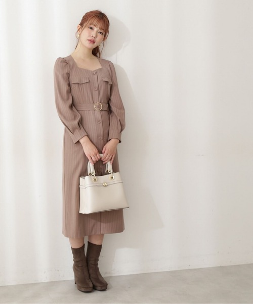 PROPORTION BODY DRESSING(プロポーションボディドレッシング)の「フロント釦タイトワンピース / 1212240018(ワンピース・レディース・ブルー/ベージュ/ダークグレー・SMALL/X-SMALL/MEDIUM)」の10枚目の写真
