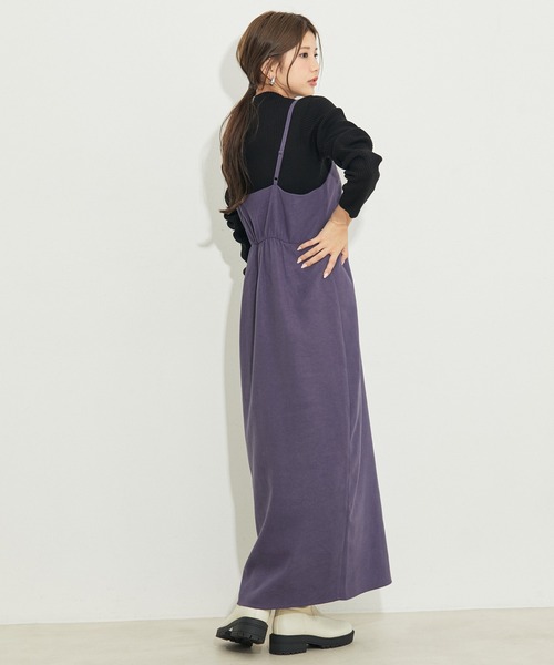 vis-`a-vis(ビサビ)の「【WEB限定】【SET】キャミワンピース&モックネックプルオーバーセット(ワンピース・レディース・ブラック/グリーン/ラベンダー・FREE)」の6枚目の写真
