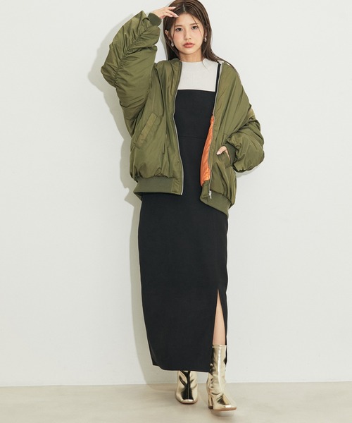 vis-`a-vis(ビサビ)の「【WEB限定】【SET】キャミワンピース&モックネックプルオーバーセット(ワンピース・レディース・ブラック/グリーン/ラベンダー・FREE)」の11枚目の写真
