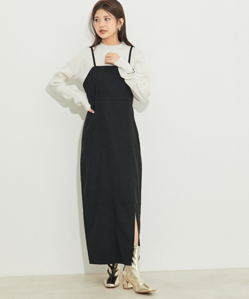 vis-`a-vis(ビサビ)の「【WEB限定】【SET】キャミワンピース&モックネックプルオーバーセット(ワンピース・レディース・ブラック/グリーン/ラベンダー・FREE)」の10枚目の写真