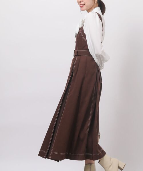 rps（アールピーエス）の「フェイクスウェードチュール切替ジャンドレ（ジャンパースカート・レディース・ブラック/ダークグリーン/ブラウン/ボルドー/ブラック系その他2・フリー）」の6枚目の写真
