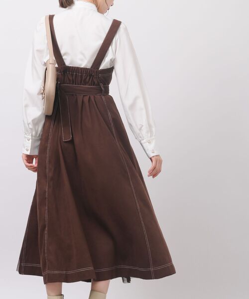 rps（アールピーエス）の「フェイクスウェードチュール切替ジャンドレ（ジャンパースカート・レディース・ブラック/ダークグリーン/ブラウン/ボルドー/ブラック系その他2・フリー）」の7枚目の写真