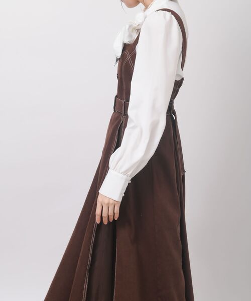 rps（アールピーエス）の「フェイクスウェードチュール切替ジャンドレ（ジャンパースカート・レディース・ブラック/ダークグリーン/ブラウン/ボルドー/ブラック系その他2・フリー）」の12枚目の写真