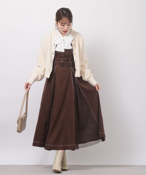 rps（アールピーエス）の「フェイクスウェードチュール切替ジャンドレ（ジャンパースカート・レディース・ブラック/ダークグリーン/ブラウン/ボルドー/ブラック系その他2・フリー）」の14枚目の写真