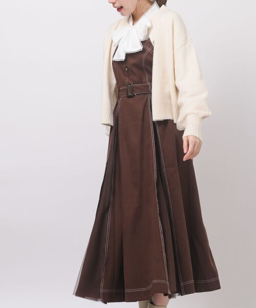 rps（アールピーエス）の「フェイクスウェードチュール切替ジャンドレ（ジャンパースカート・レディース・ブラック/ダークグリーン/ブラウン/ボルドー/ブラック系その他2・フリー）」の15枚目の写真