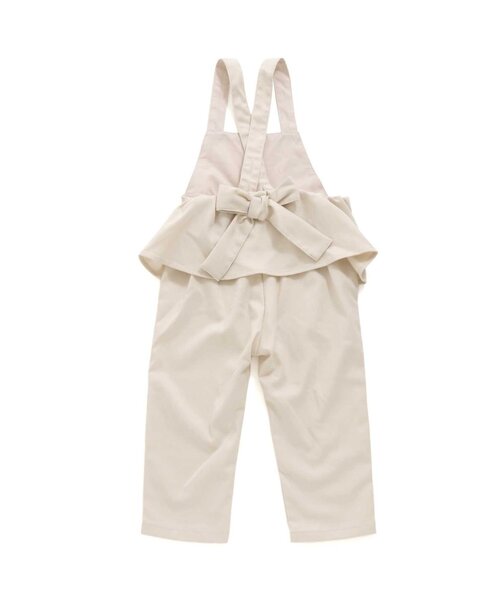 apres les cours(アプレレクール)の「WEB限定 後ろリボンサロペット(サロペット/オーバーオール・キッズ・ドット/ベージュ・80/90/100/110/120/130/140)」の1枚目の写真