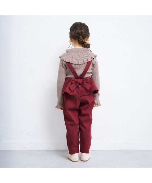 apres les cours(アプレレクール)の「WEB限定 後ろリボンサロペット(サロペット/オーバーオール・キッズ・ドット/ベージュ・80/90/100/110/120/130/140)」の12枚目の写真