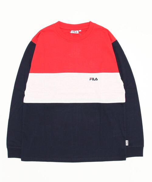 FILA(フィラ)の「FILA 切り替えロングスリーブTシャツ(Tシャツ/カットソー・メンズ・ネイビー/グリーン系その他/ホワイト/グリーン/レッド/ブラック・XL/M/L)」の6枚目の写真