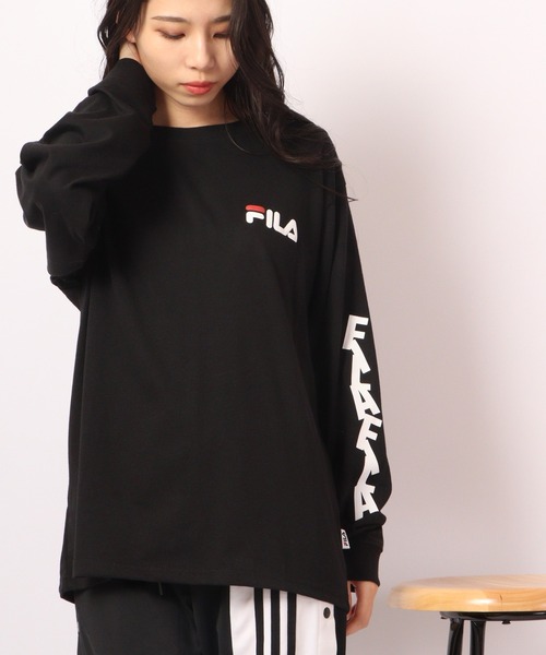 FILA(フィラ)の「FILA 切り替えロングスリーブTシャツ(Tシャツ/カットソー・メンズ・ネイビー/グリーン系その他/ホワイト/グリーン/レッド/ブラック・XL/M/L)」の9枚目の写真