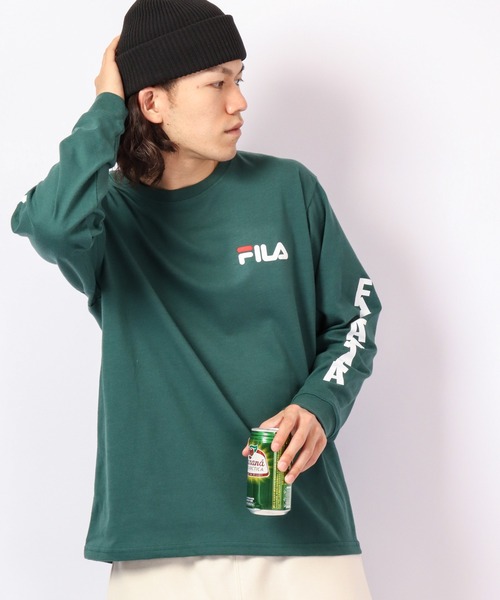FILA(フィラ)の「FILA 切り替えロングスリーブTシャツ(Tシャツ/カットソー・メンズ・ネイビー/グリーン系その他/ホワイト/グリーン/レッド/ブラック・XL/M/L)」の15枚目の写真