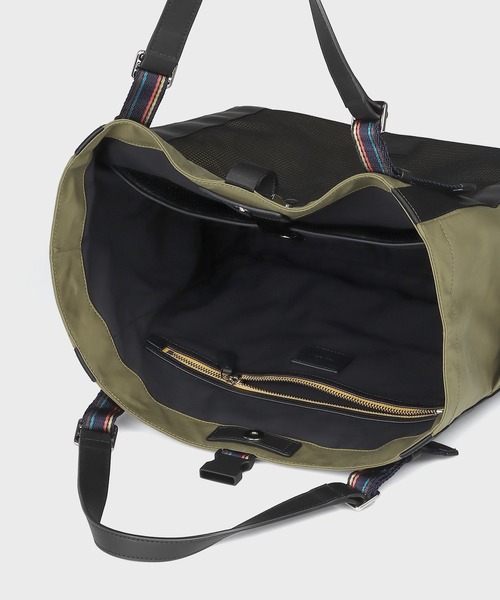 新品同様☆ポールスミス ストライプスポーツ トートバッグ カーキ Paul Smith（ポールスミス）の「ストライプスポーツ トート