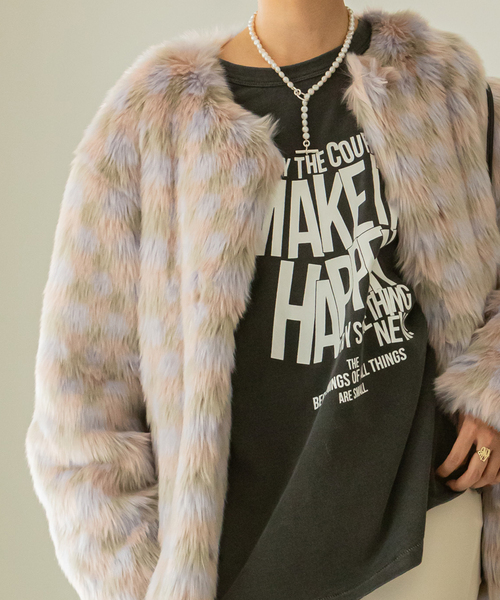 U by SPICK&SPAN(ユーバイスピックアンドスパン)の「【BALMYDAYS/バーミーデイズ】 別注OVERDYED BIG L/S TEE(Tシャツ/カットソー・レディース・アイボリー/ブラック系その他/ピンク系その他・FREE)」の4枚目の写真