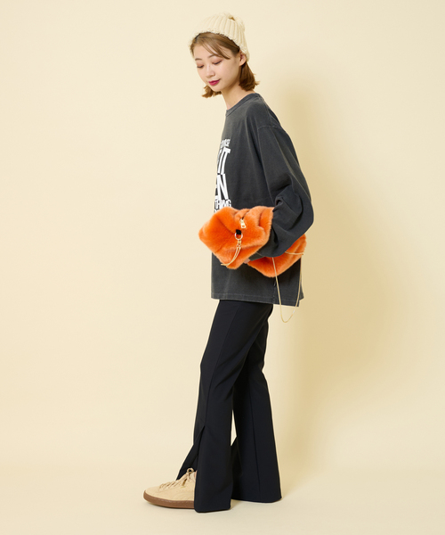 U by SPICK&SPAN(ユーバイスピックアンドスパン)の「【BALMYDAYS/バーミーデイズ】 別注OVERDYED BIG L/S TEE(Tシャツ/カットソー・レディース・アイボリー/ブラック系その他/ピンク系その他・FREE)」の9枚目の写真