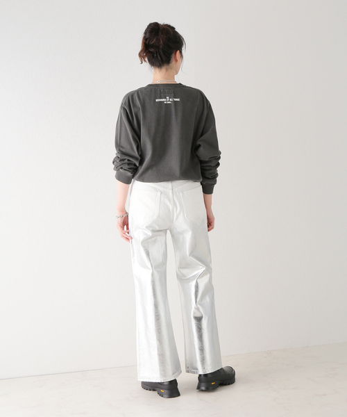 U by SPICK&SPAN(ユーバイスピックアンドスパン)の「【BALMYDAYS/バーミーデイズ】 別注OVERDYED BIG L/S TEE(Tシャツ/カットソー・レディース・アイボリー/ブラック系その他/ピンク系その他・FREE)」の12枚目の写真
