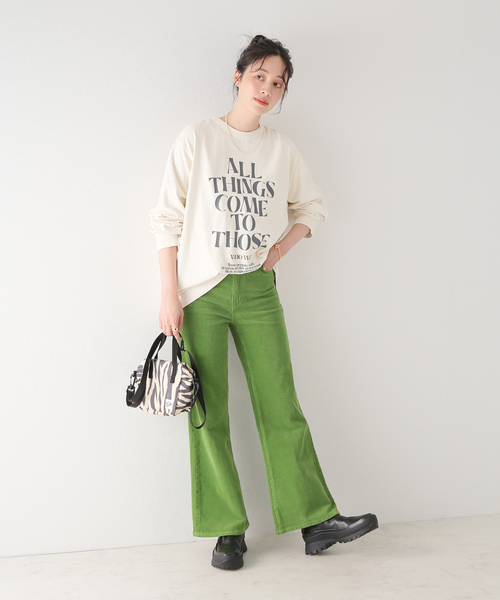 U by SPICK&SPAN(ユーバイスピックアンドスパン)の「【BALMYDAYS/バーミーデイズ】 別注OVERDYED BIG L/S TEE(Tシャツ/カットソー・レディース・アイボリー/ブラック系その他/ピンク系その他・FREE)」の18枚目の写真