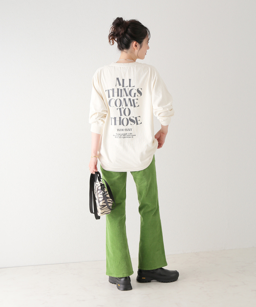 U by SPICK&SPAN(ユーバイスピックアンドスパン)の「【BALMYDAYS/バーミーデイズ】 別注OVERDYED BIG L/S TEE(Tシャツ/カットソー・レディース・アイボリー/ブラック系その他/ピンク系その他・FREE)」の19枚目の写真