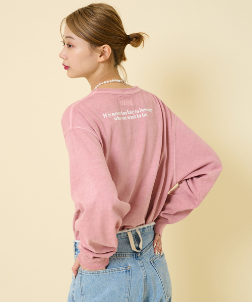 U by SPICK&SPAN(ユーバイスピックアンドスパン)の「【BALMYDAYS/バーミーデイズ】 別注OVERDYED BIG L/S TEE(Tシャツ/カットソー・レディース・アイボリー/ブラック系その他/ピンク系その他・FREE)」の20枚目の写真