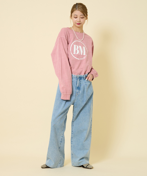 U by SPICK&SPAN(ユーバイスピックアンドスパン)の「【BALMYDAYS/バーミーデイズ】 別注OVERDYED BIG L/S TEE(Tシャツ/カットソー・レディース・アイボリー/ブラック系その他/ピンク系その他・FREE)」の21枚目の写真