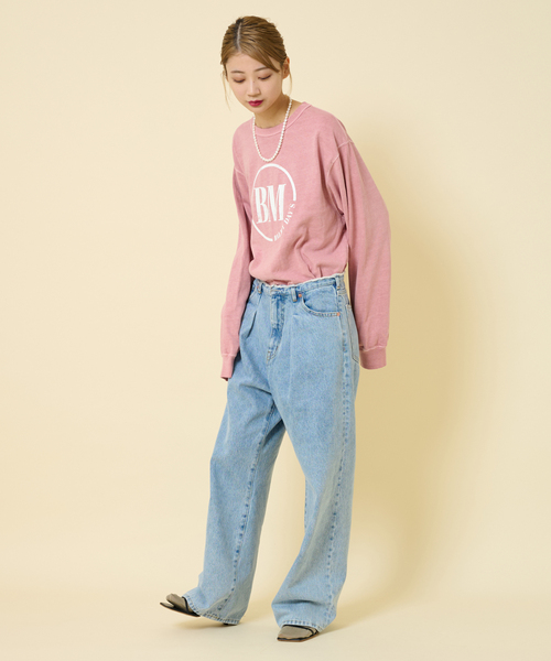 U by SPICK&SPAN(ユーバイスピックアンドスパン)の「【BALMYDAYS/バーミーデイズ】 別注OVERDYED BIG L/S TEE(Tシャツ/カットソー・レディース・アイボリー/ブラック系その他/ピンク系その他・FREE)」の22枚目の写真