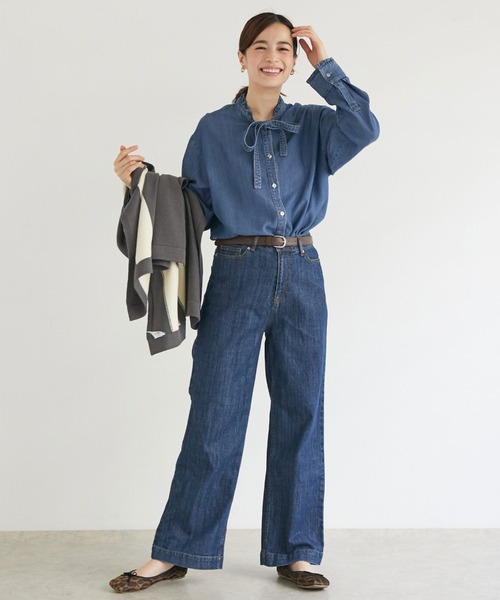 セール】ソフトデニムリボンシャツ（シャツ/ブラウス）｜DOUX ARCHIVES