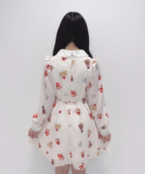 Honey Cinnamon（ハニーシナモン）の「アソートケーキ柄ワンピース（ワンピース・レディース・アイボリー/ピンク・FREE）」の6枚目の写真