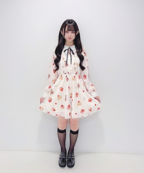 Honey Cinnamon（ハニーシナモン）の「アソートケーキ柄ワンピース（ワンピース・レディース・アイボリー/ピンク・FREE）」の20枚目の写真