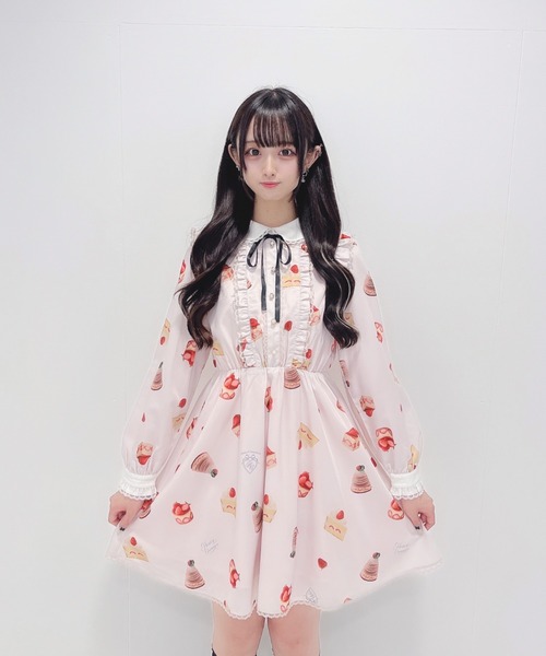 Honey Cinnamon（ハニーシナモン）の「アソートケーキ柄ワンピース（ワンピース・レディース・アイボリー/ピンク・FREE）」の15枚目の写真