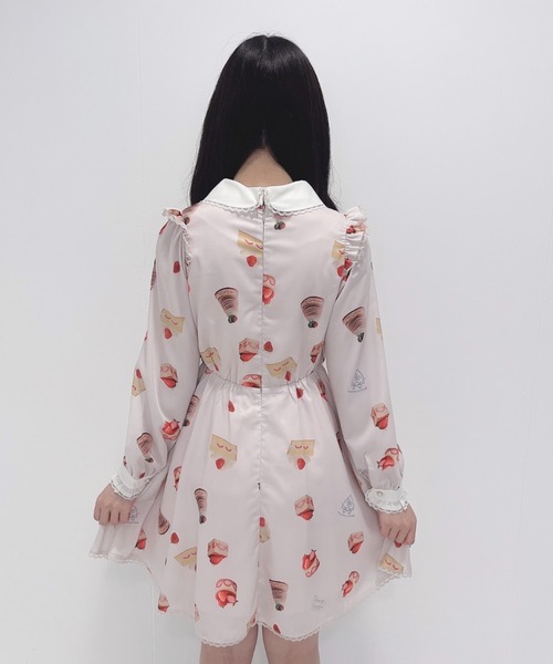 Honey Cinnamon（ハニーシナモン）の「アソートケーキ柄ワンピース（ワンピース・レディース・アイボリー/ピンク・FREE）」の7枚目の写真