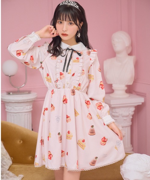 Honey Cinnamon（ハニーシナモン）の「アソートケーキ柄ワンピース（ワンピース・レディース・アイボリー/ピンク・FREE）」の12枚目の写真