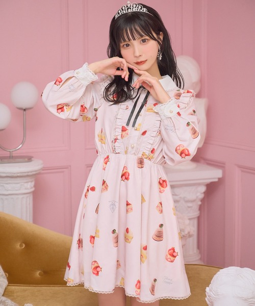 Honey Cinnamon（ハニーシナモン）の「アソートケーキ柄ワンピース（ワンピース・レディース・アイボリー/ピンク・FREE）」の16枚目の写真