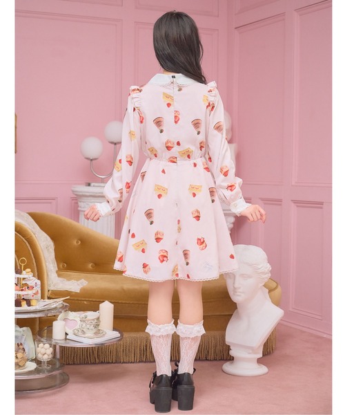 Honey Cinnamon（ハニーシナモン）の「アソートケーキ柄ワンピース（ワンピース・レディース・アイボリー/ピンク・FREE）」の5枚目の写真