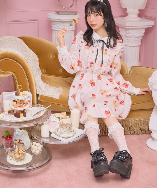 Honey Cinnamon（ハニーシナモン）の「アソートケーキ柄ワンピース（ワンピース・レディース・アイボリー/ピンク・FREE）」の22枚目の写真