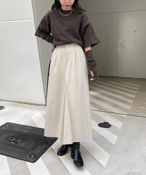 CAPRICIEUX LE'MAGE（カプリシューレマージュ）の「フロントタックパンツ風スカート（スカート・レディース・ホワイト系その他/ブラック・FREE）」の18枚目の写真