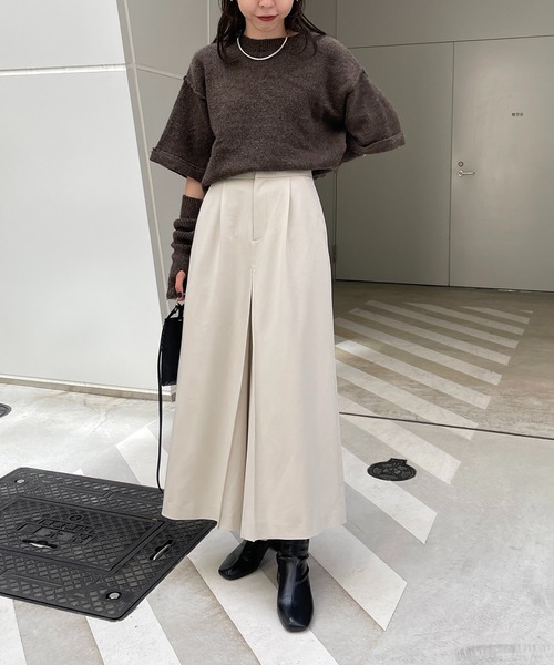 CAPRICIEUX LE'MAGE（カプリシューレマージュ）の「フロントタックパンツ風スカート（スカート・レディース・ホワイト系その他/ブラック・FREE）」の19枚目の写真