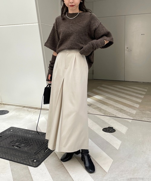 CAPRICIEUX LE'MAGE（カプリシューレマージュ）の「フロントタックパンツ風スカート（スカート・レディース・ホワイト系その他/ブラック・FREE）」の20枚目の写真