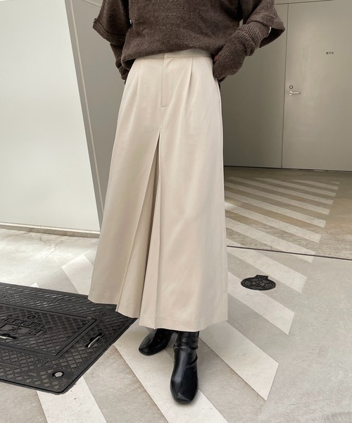 CAPRICIEUX LE'MAGE（カプリシューレマージュ）の「フロントタックパンツ風スカート（スカート・レディース・ホワイト系その他/ブラック・FREE）」の14枚目の写真