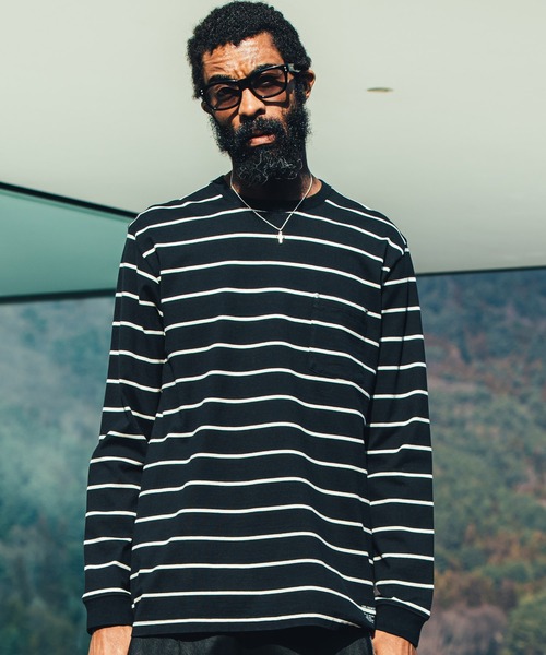 CRIMIE(クライミー)の「BORDER LONG SLEEVE POCKET T SHIRT / ボーダー 長袖 ポケット Tシャツ(Tシャツ/カットソー・メンズ・ブラック/ブラウン・XXL/L/S/XL/M)」の20枚目の写真