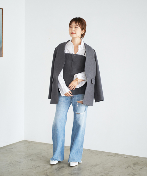 plage（プラージュ）の「【R'IAM】ノーカラー コートジャケット（ノー