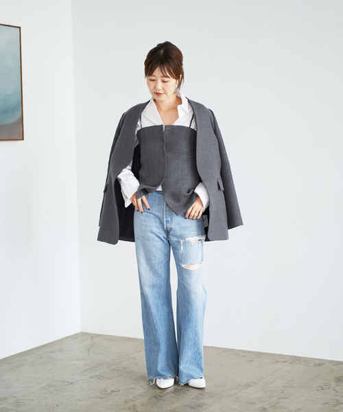 plage（プラージュ）の「【R'IAM】ノーカラー コートジャケット（ノー