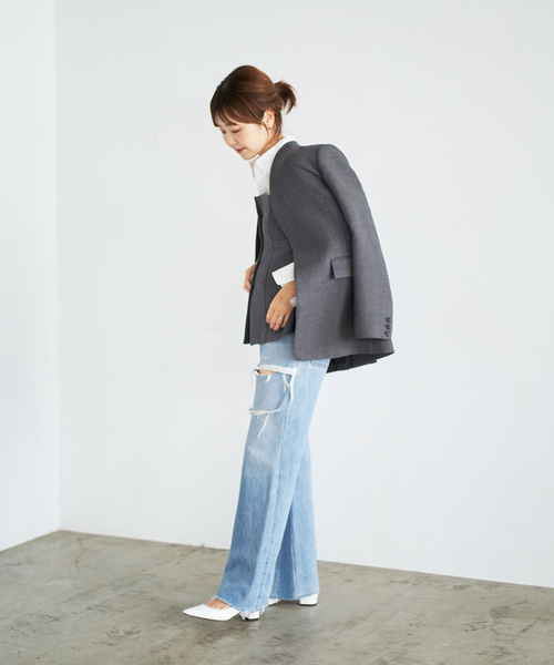 plage（プラージュ）の「【R'IAM】ノーカラー コートジャケット（ノー