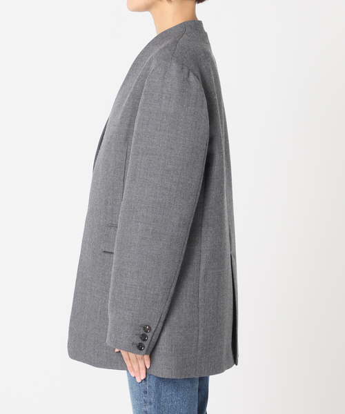 匿名発送　美品　R'IAM-PLAGE ノーカラーコートジャケット　千鳥格子 R'IAM シェイプノーカラージャケット（ノーカラージャケット