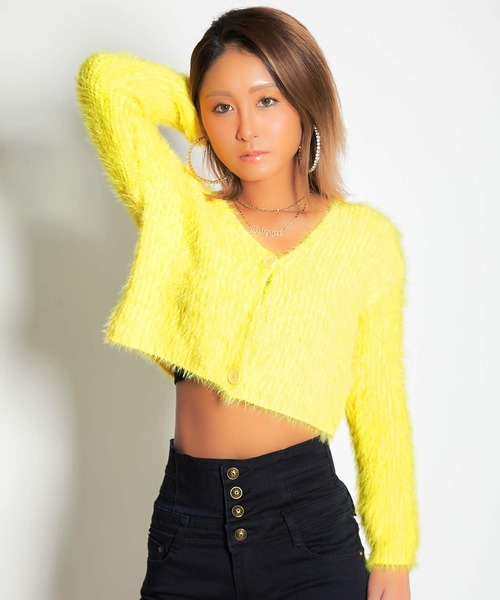 babyShoop(ベイビーシュープ)の「シャギーニットカーディガン(ニット/セーター・レディース・イエロー/ブルー/ブラック/ホワイト/ピンク・FREE)」の22枚目の写真