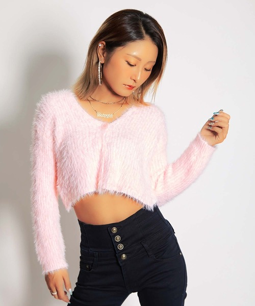 babyShoop(ベイビーシュープ)の「シャギーニットカーディガン(ニット/セーター・レディース・イエロー/ブルー/ブラック/ホワイト/ピンク・FREE)」の17枚目の写真