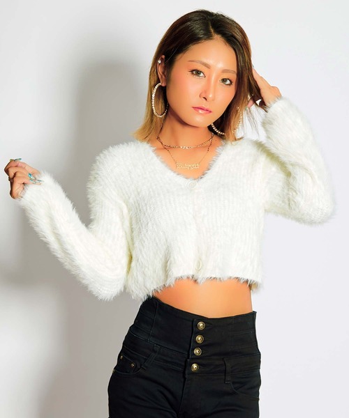 babyShoop(ベイビーシュープ)の「シャギーニットカーディガン(ニット/セーター・レディース・イエロー/ブルー/ブラック/ホワイト/ピンク・FREE)」の21枚目の写真