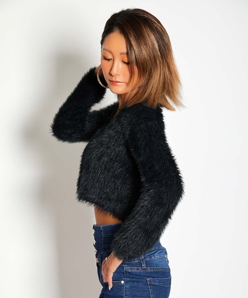 babyShoop(ベイビーシュープ)の「シャギーニットカーディガン(ニット/セーター・レディース・イエロー/ブルー/ブラック/ホワイト/ピンク・FREE)」の18枚目の写真