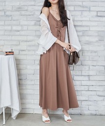 OLUPIC/【WEB限定】フロントシャーリングフレアキャミワンピース