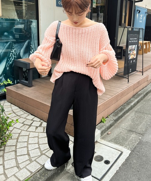Ambre Ciel(アンブルシエル)の「ローゲージニット/【WEB/EC限定商品】(ニット/セーター・レディース・オフホワイト/ピンク・FREE)」の9枚目の写真