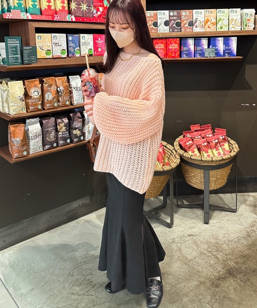 Ambre Ciel(アンブルシエル)の「ローゲージニット/【WEB/EC限定商品】(ニット/セーター・レディース・オフホワイト/ピンク・FREE)」の6枚目の写真