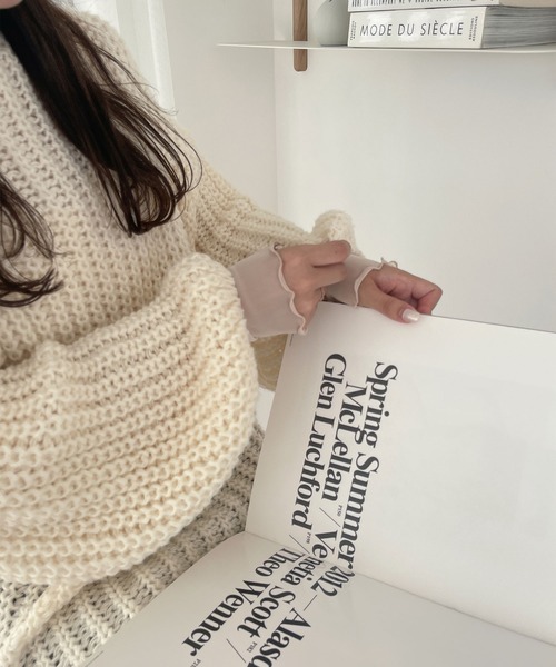 Ambre Ciel(アンブルシエル)の「ローゲージニット/【WEB/EC限定商品】(ニット/セーター・レディース・オフホワイト/ピンク・FREE)」の16枚目の写真